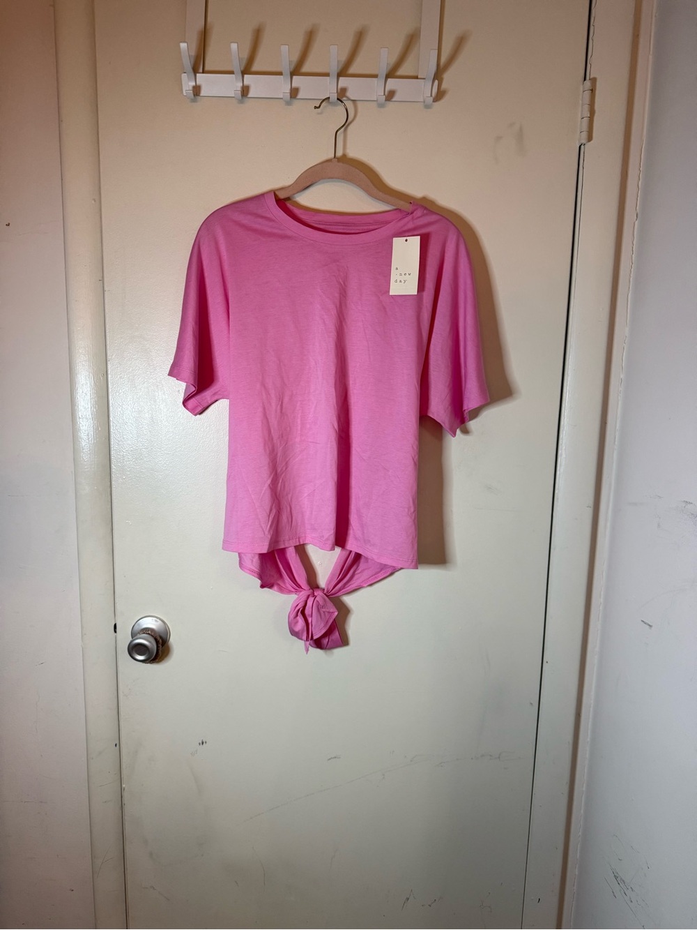 a new day Hot Pink Tie-Back Short Sleeve Tee